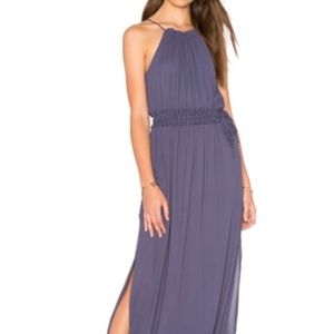 NWT Krisa Blue Gray Halter Maxi Dress